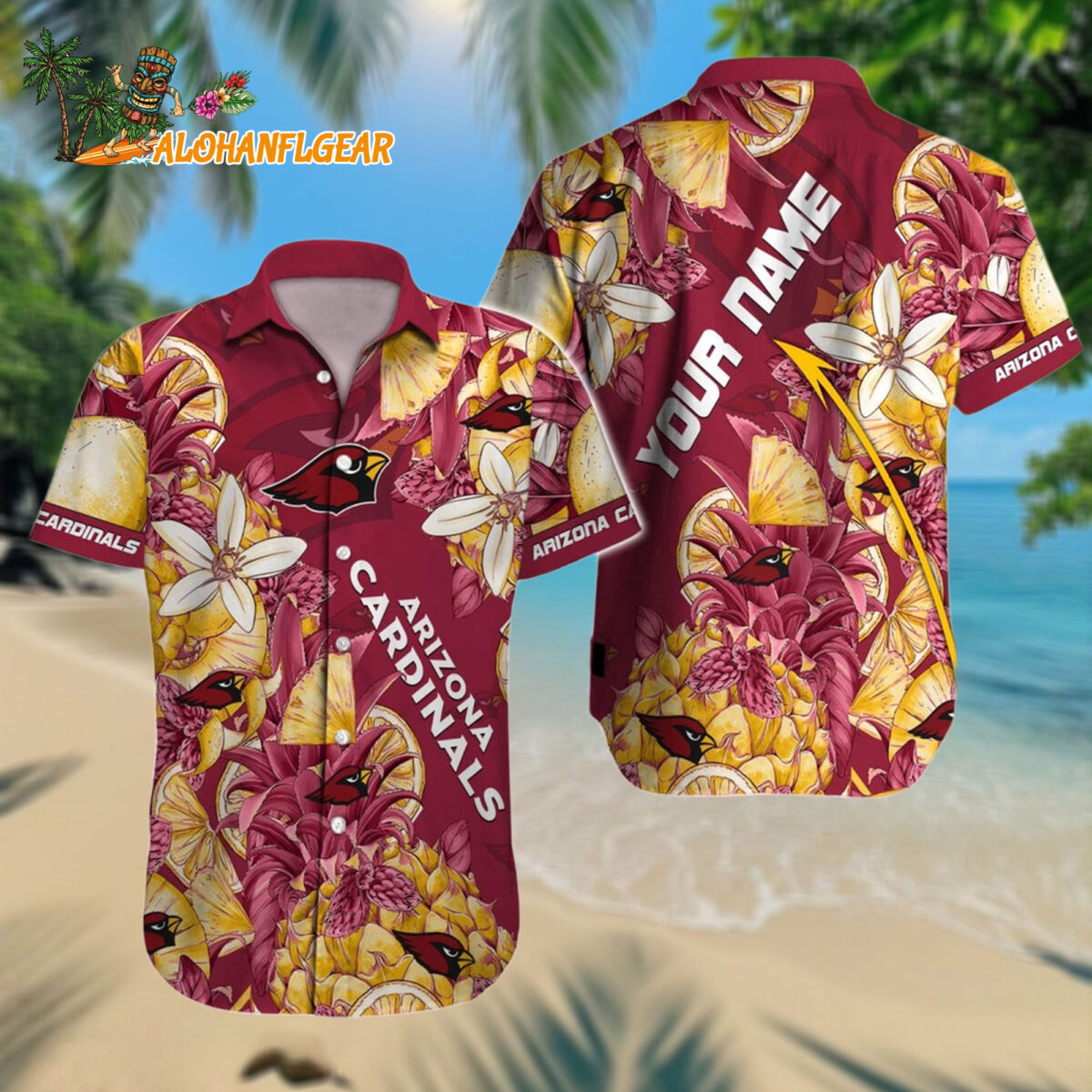 Personalized Arizona Cardinals Hawaiianan Shirt Special Tropical Fruit Aloha Shirt
