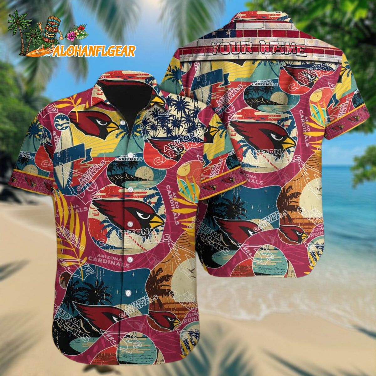 Personalized Arizona Cardinals Retro Hawaiianan Shirt Special Vintage Style Hawaiianan Button Shirt
