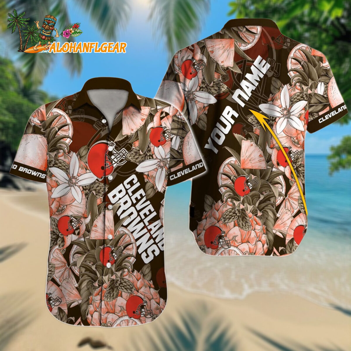 Personalized Cleveland Browns Hawaiianan Shirt Special Tropical Fruit Aloha Shirt