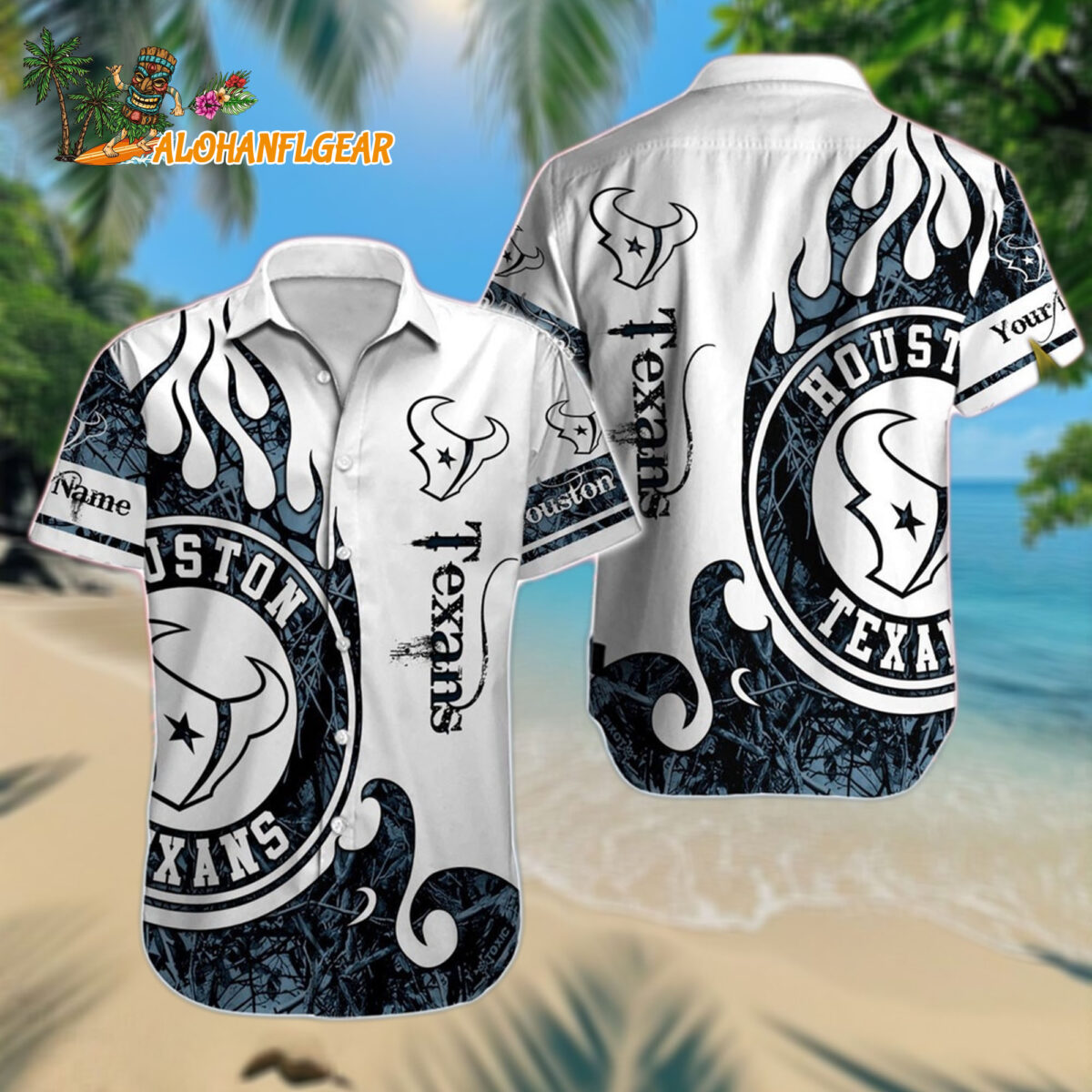 Personalized Houston Texans Hawaiianan Shirt Special Realtree Hunting Design Aloha Shirt