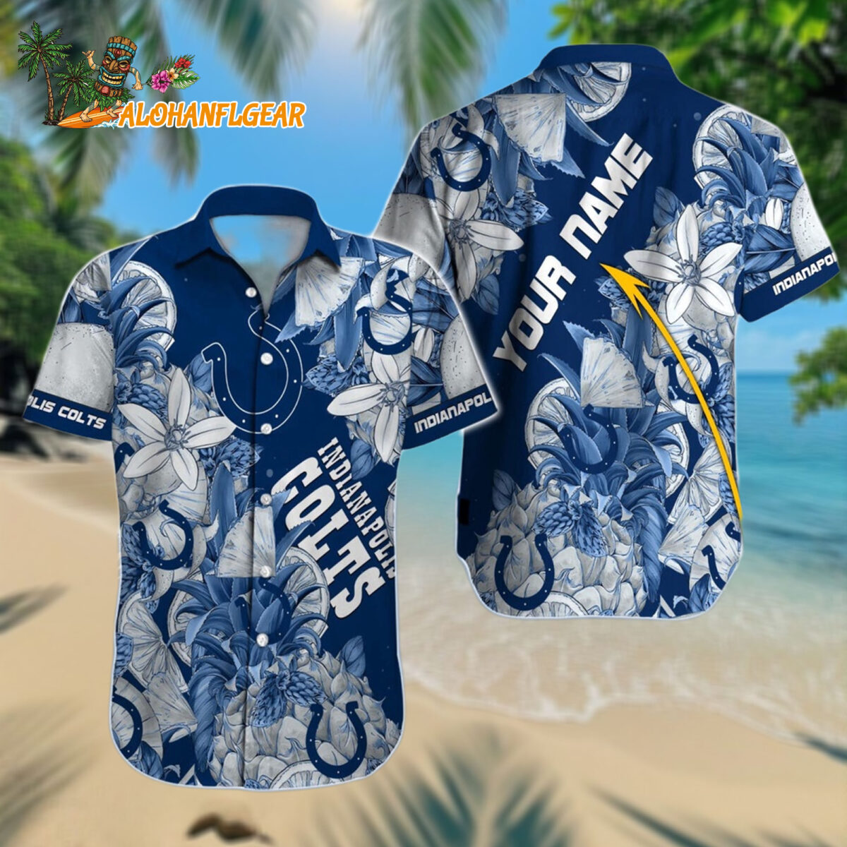 Personalized Indianapolis Colts Hawaiianan Shirt Special Tropical Fruit Aloha Shirt