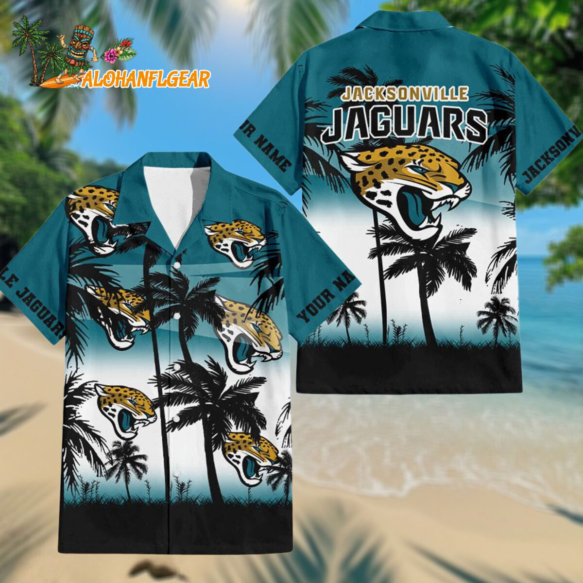 Personalized Jacksonville Jaguars Palm Tree Summer Design Aloha Hawaiianan Shirt