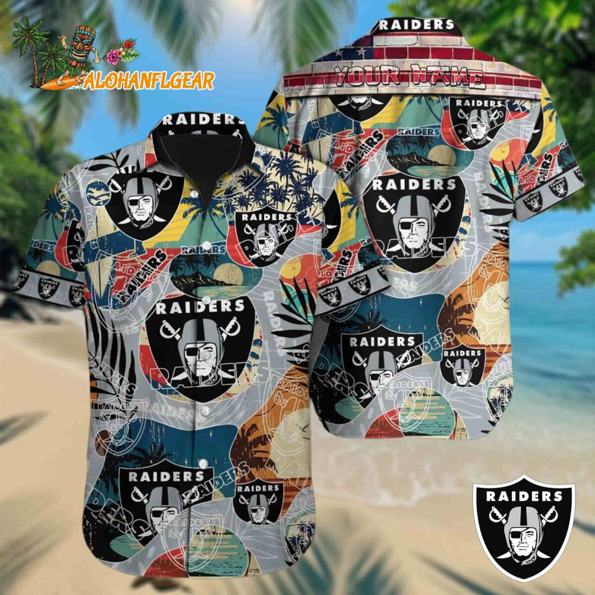 Personalized Las Vegas Raiders Retro Hawaiian Shirt Special Vintage Style Hawaiian Button Shirt