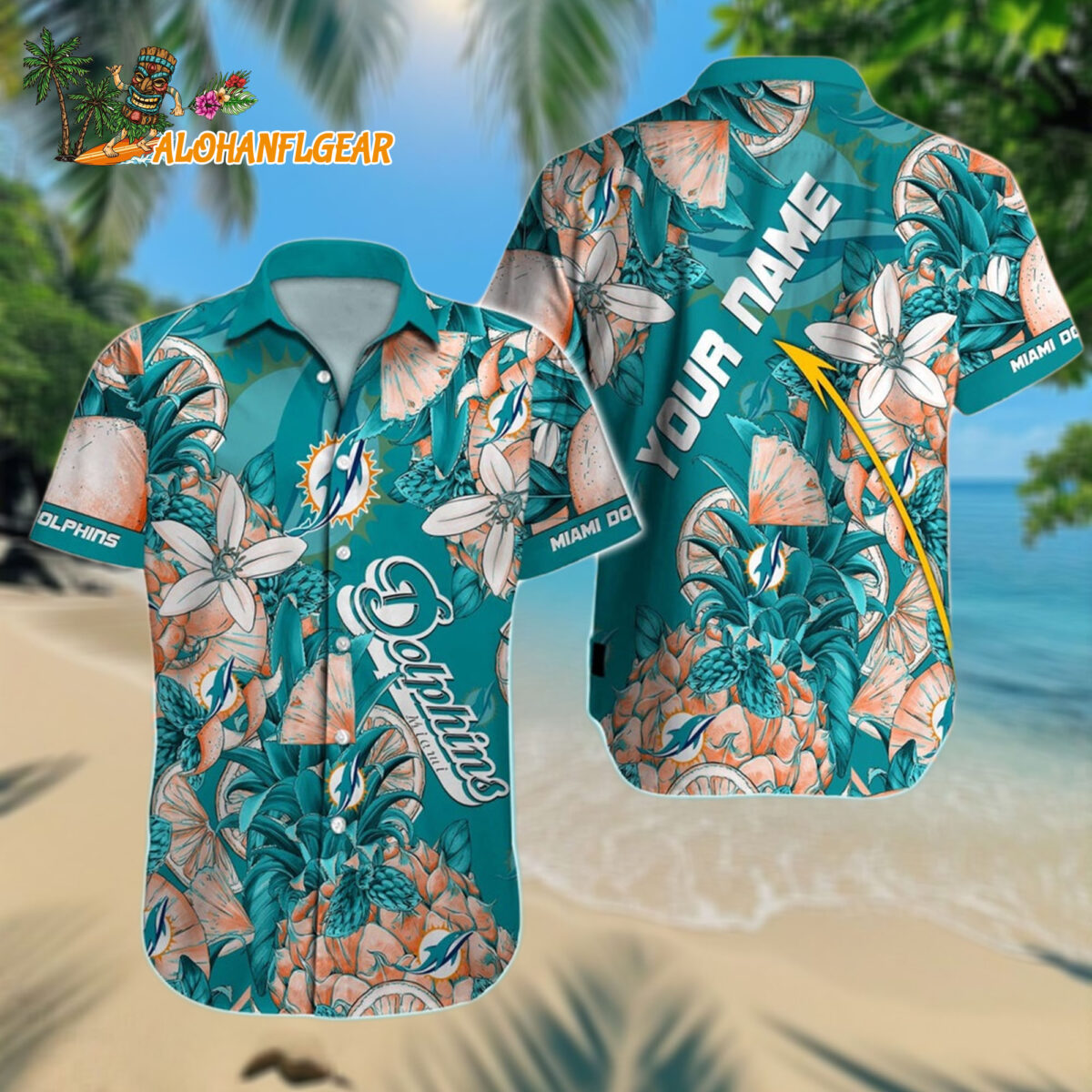 Personalized Miami Dolphins Hawaiianan Shirt Special Tropical Fruit Aloha Shirt