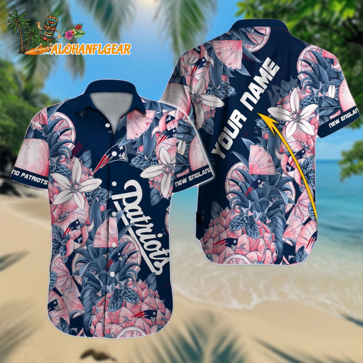 Personalized New England Patriots Hawaiianan Shirt Special Tropical Fruit Aloha Shirt