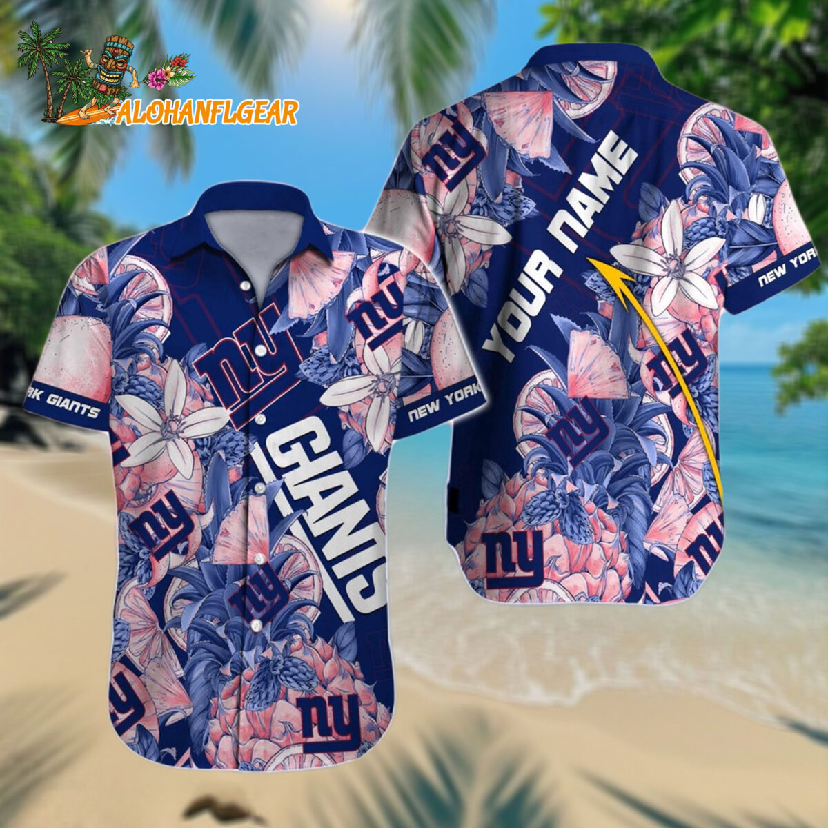 Personalized New York Giants Hawaiianan Shirt Special Tropical Fruit Aloha Shirt