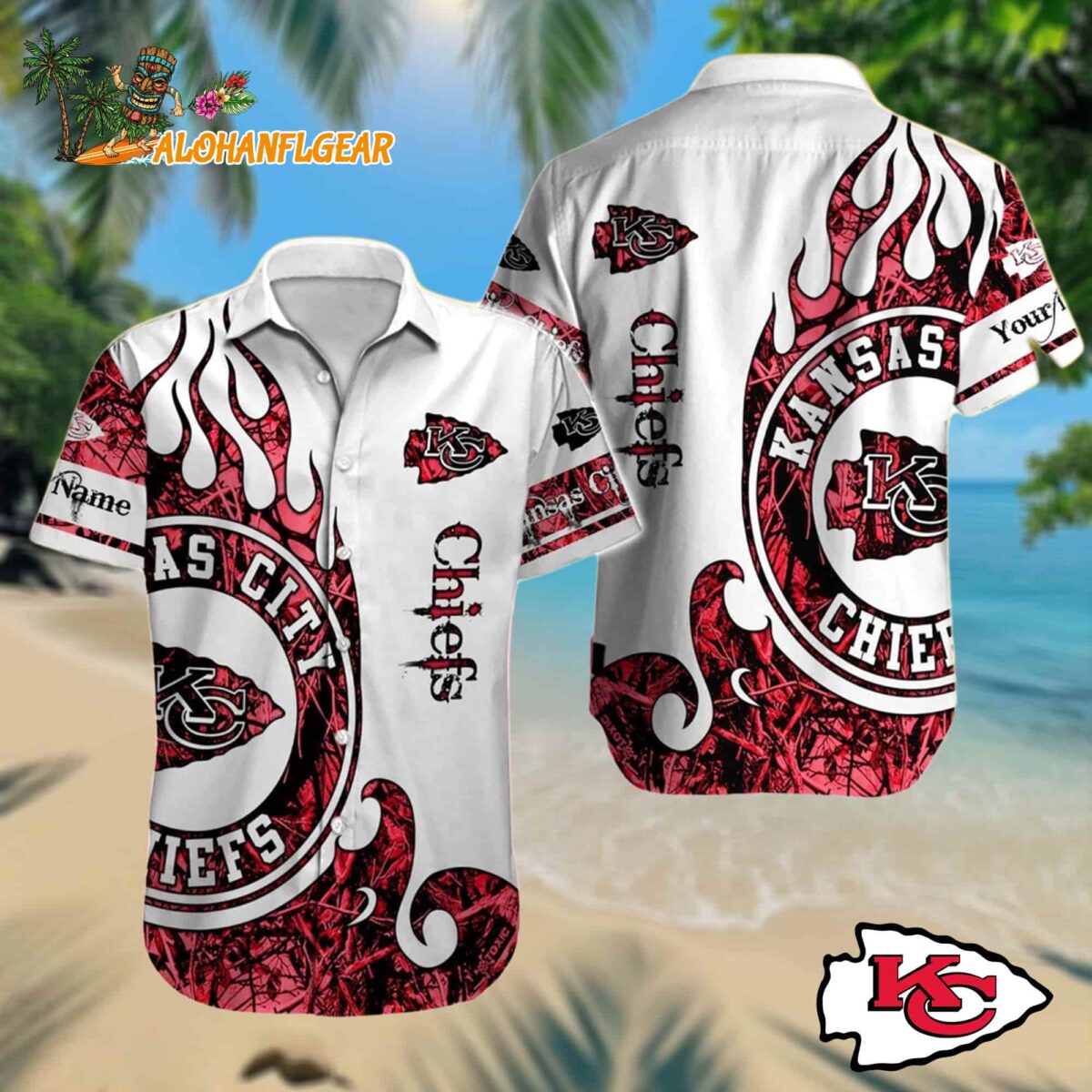 Personalized Nfl Kansas City Chiefs Hawaiian Shirt Special Realtree Hunting Design Aloha Shirt