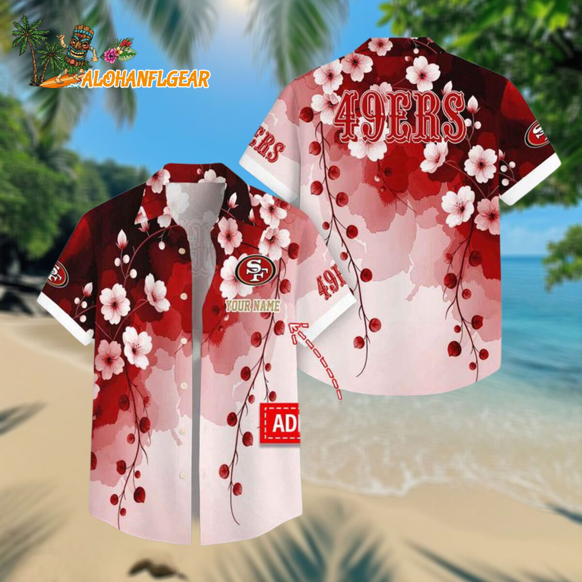 Personalized San Francisco 49ers Flower Pattern Trendy Summer Button Hawaiian Shirt