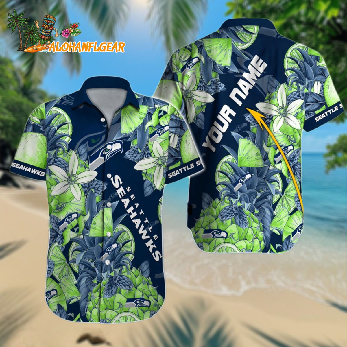 Personalized Seattle Seahawks Hawaiianan Shirt Special Tropical Fruit Aloha Shirt