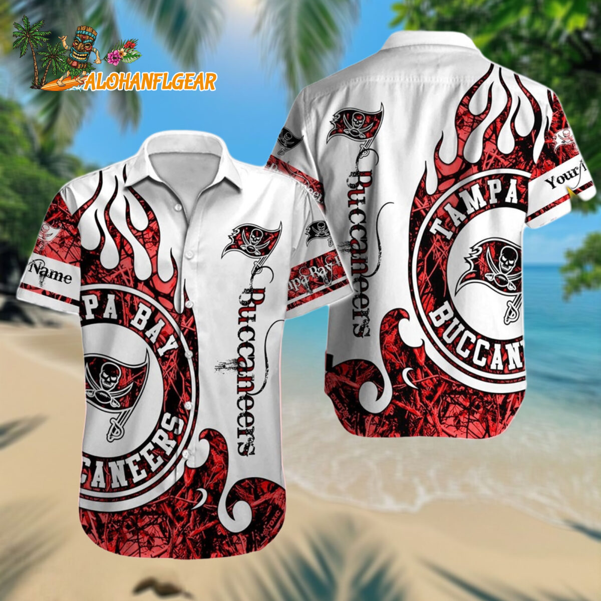 Personalized Tampa Bay Buccaneers Hawaiianan Shirt Special Realtree Hunting Design Aloha Shirt