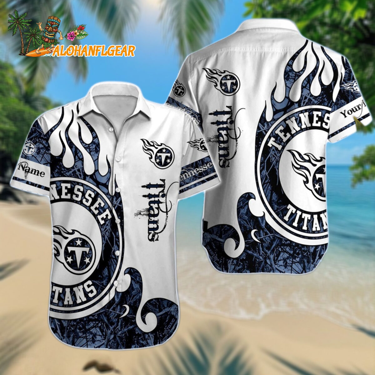 Personalized Tennessee Titans Hawaiianan Shirt Special Realtree Hunting Design Aloha Shirt
