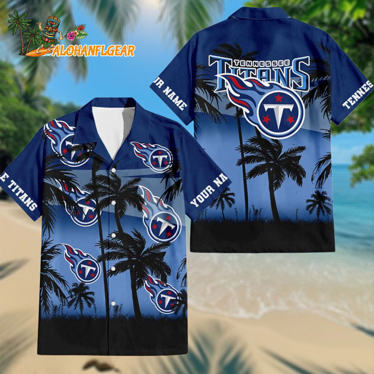Personalized Tennessee Titans Palm Tree Summer Design Aloha Hawaiianan Shirt