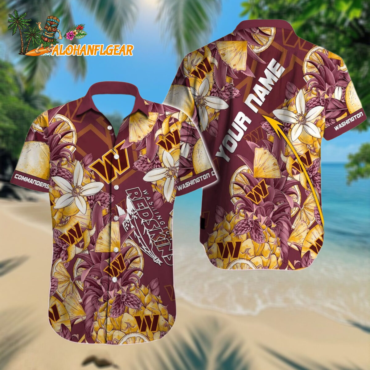 Personalized Washington Commanders Hawaiianan Shirt Special Tropical Fruit Aloha Shirt