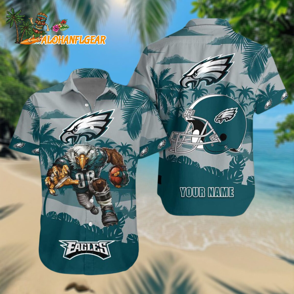 Philadelphia Eagles Football Mascot Summer Hawaiianan Shirt