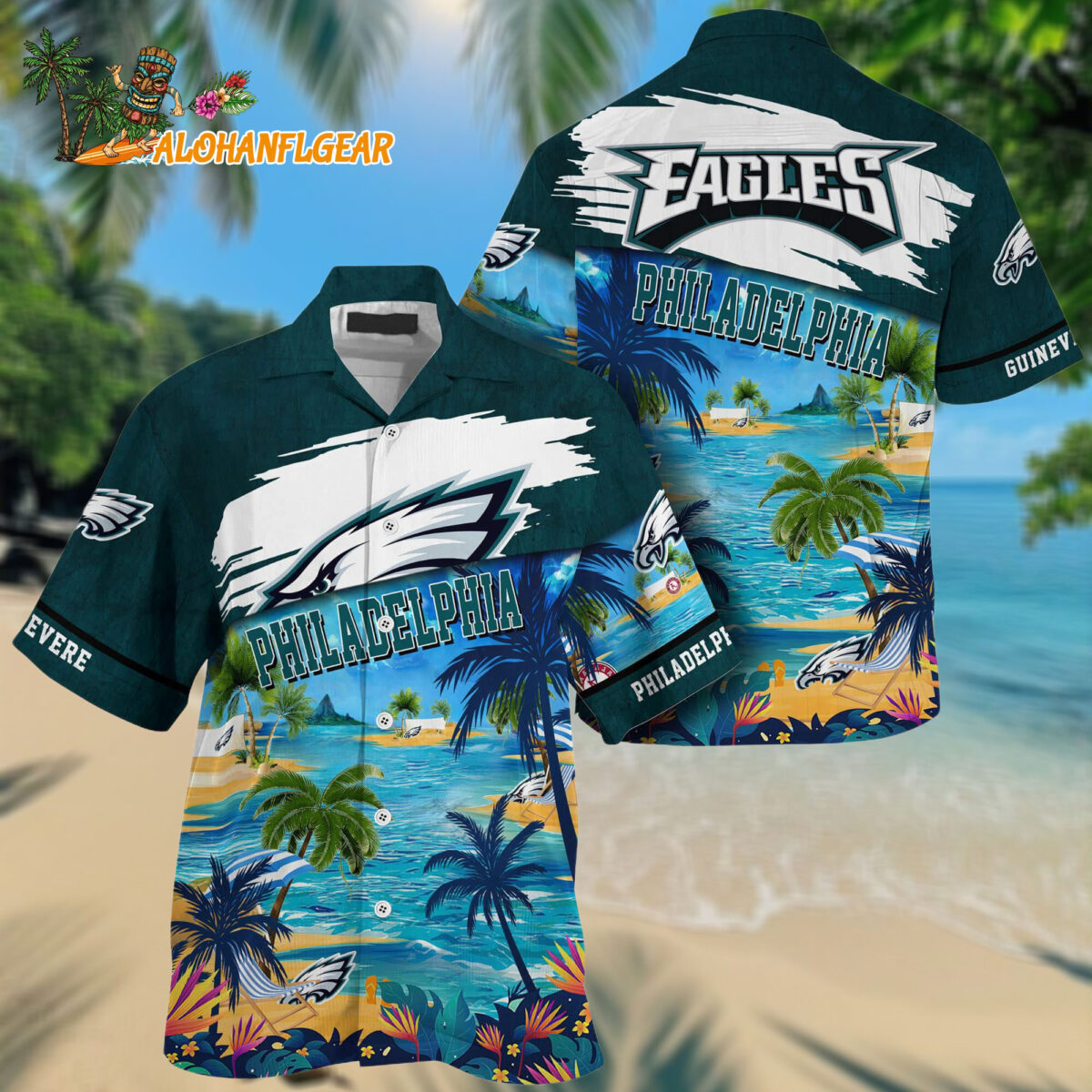 Philadelphia Eagles Palm Tree Hot Summer Hawaiianan Shirt Gifts Sport Fans