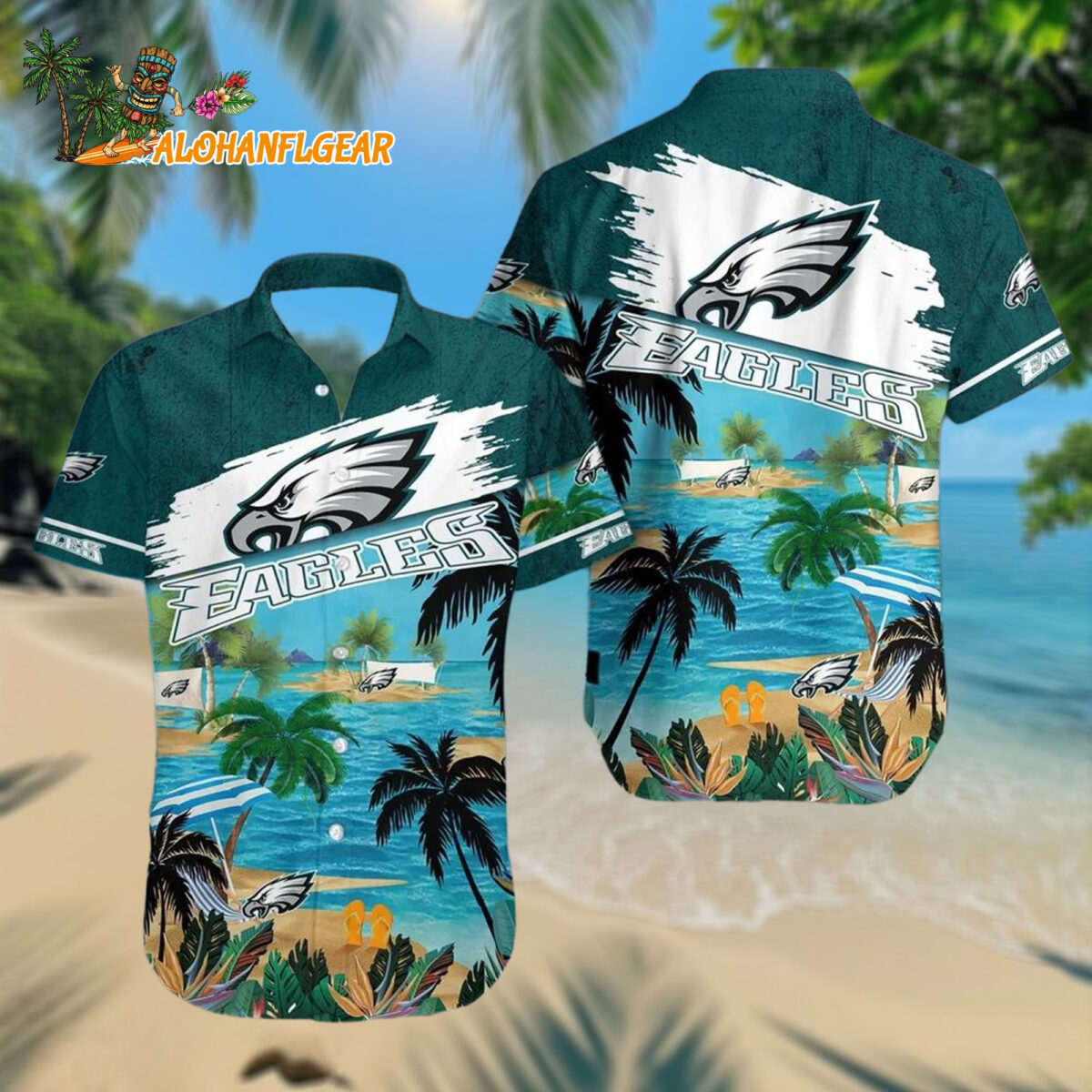 Philadelphia Eagles Palm Tree Summer Beach Aloha Hawaiianan Shirt