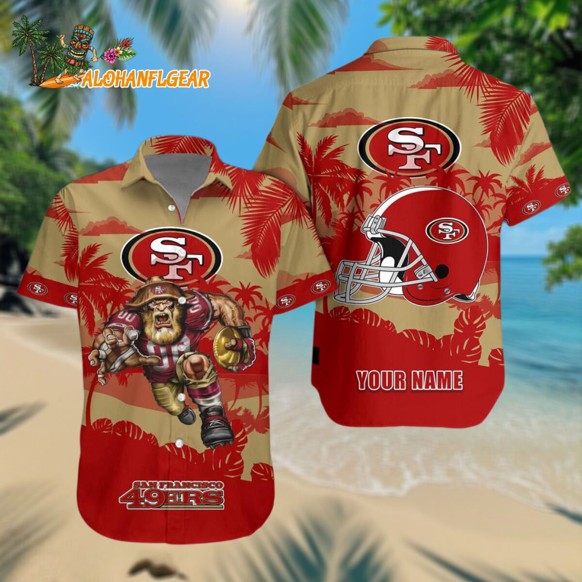 San Francisco 49ers Football Mascot Summer Hawaiianan Shirt