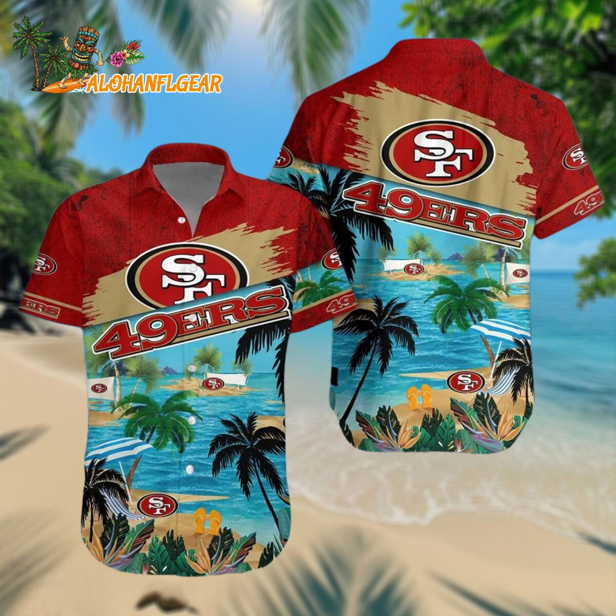 San Francisco 49ers Palm Tree Summer Beach Aloha Hawaiianan Shirt