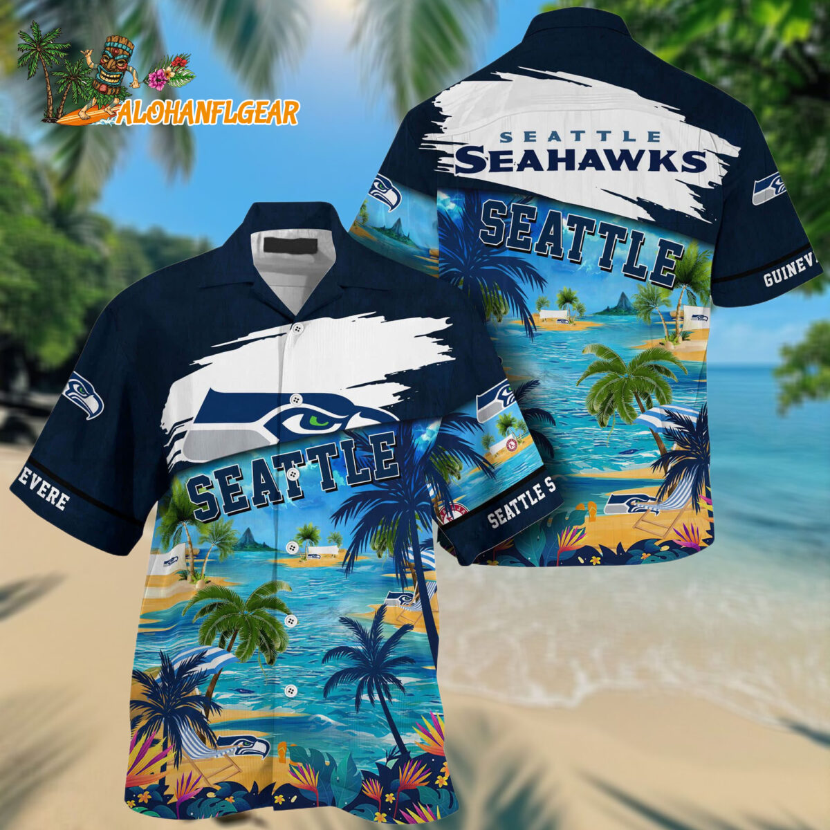 Seattle Seahawks Palm Tree Hot Summer Hawaiianan Shirt Gifts Sport Fans