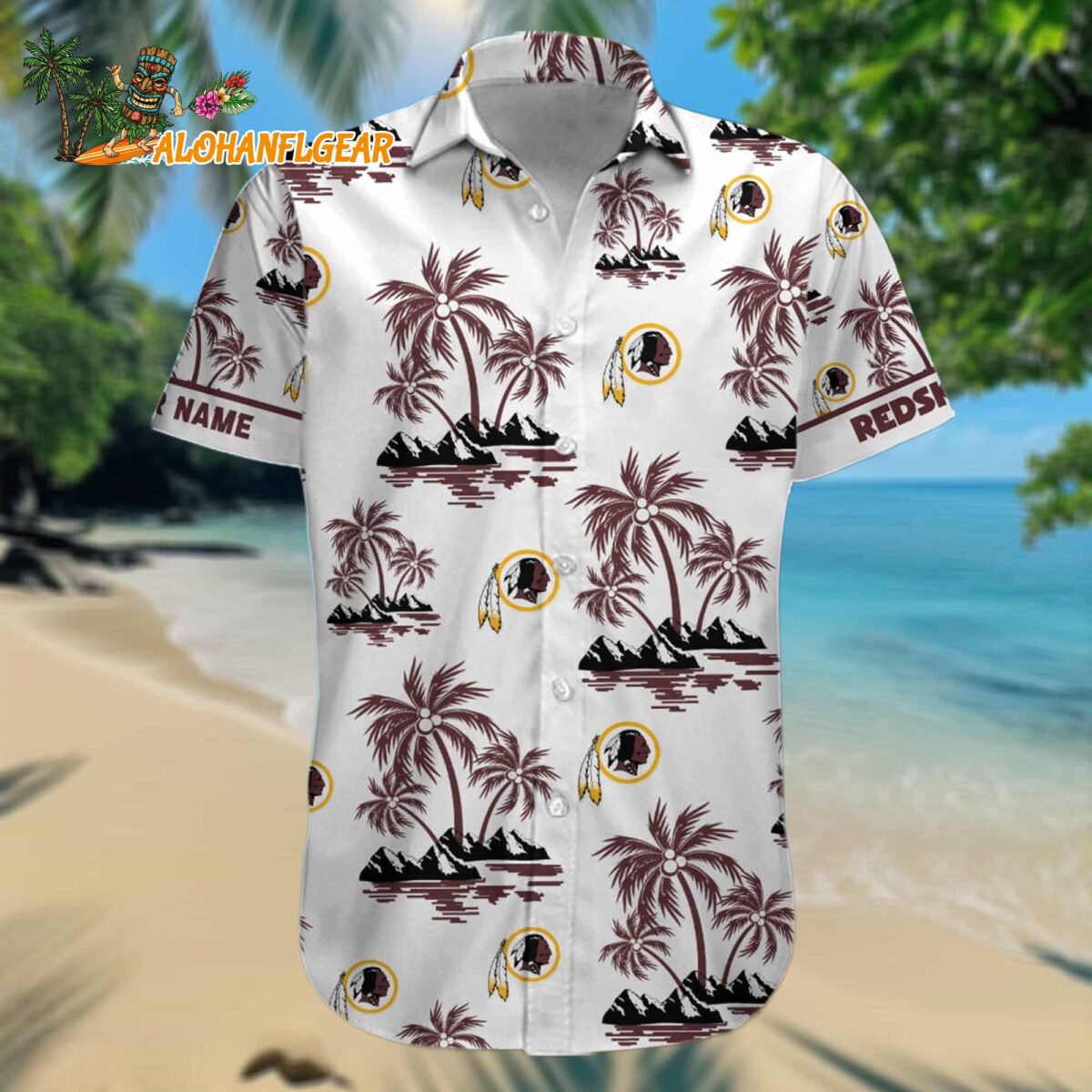 Washington Redskins Palm Tree Tropical Summer Hawaiian Shirt 1