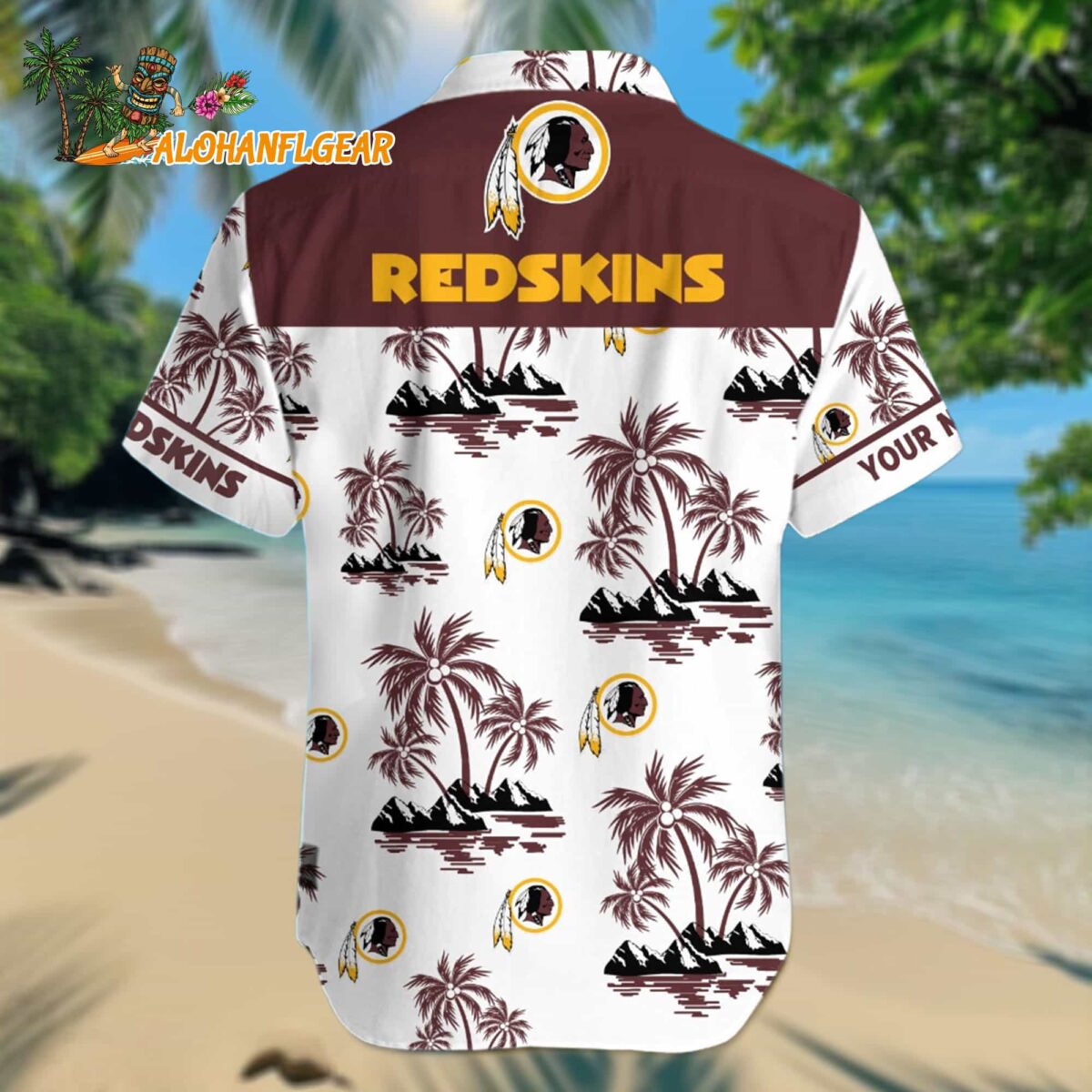 Personalized Washington Redskins Palm Tree Tropical Summer Hawaiian Shirt 1 Washington Redskins Palm Tree Tropical Summer Hawaiian Shirt 2