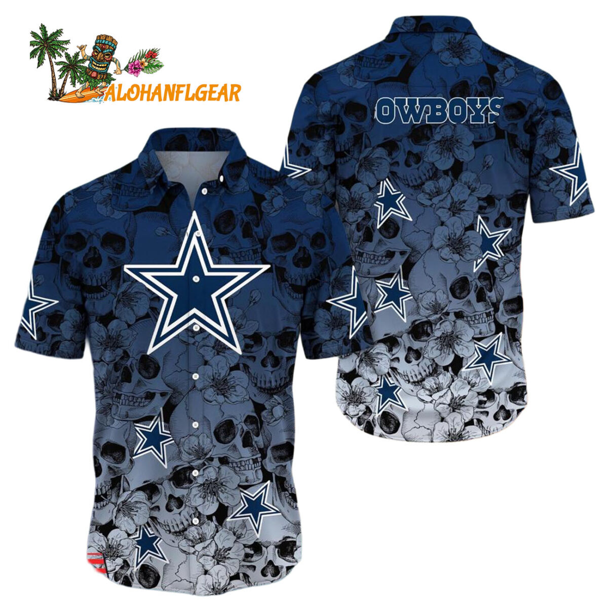 Dallas Cowboys Skull Pattern Aloha Hawaiian Shirt 1