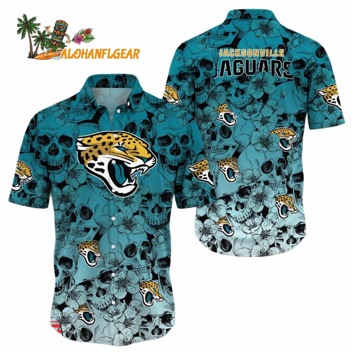Jacksonville Jaguars Skull Pattern Aloha Hawaiian Shirt 1