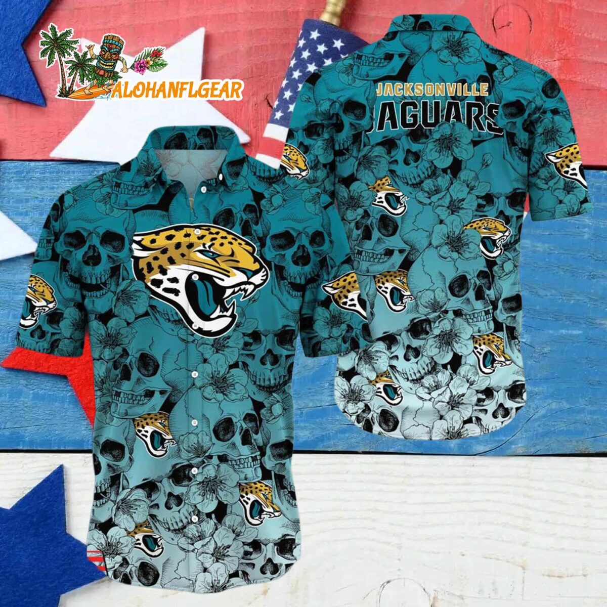 Jacksonville Jaguars Skull Pattern Aloha Hawaiian Shirt 4