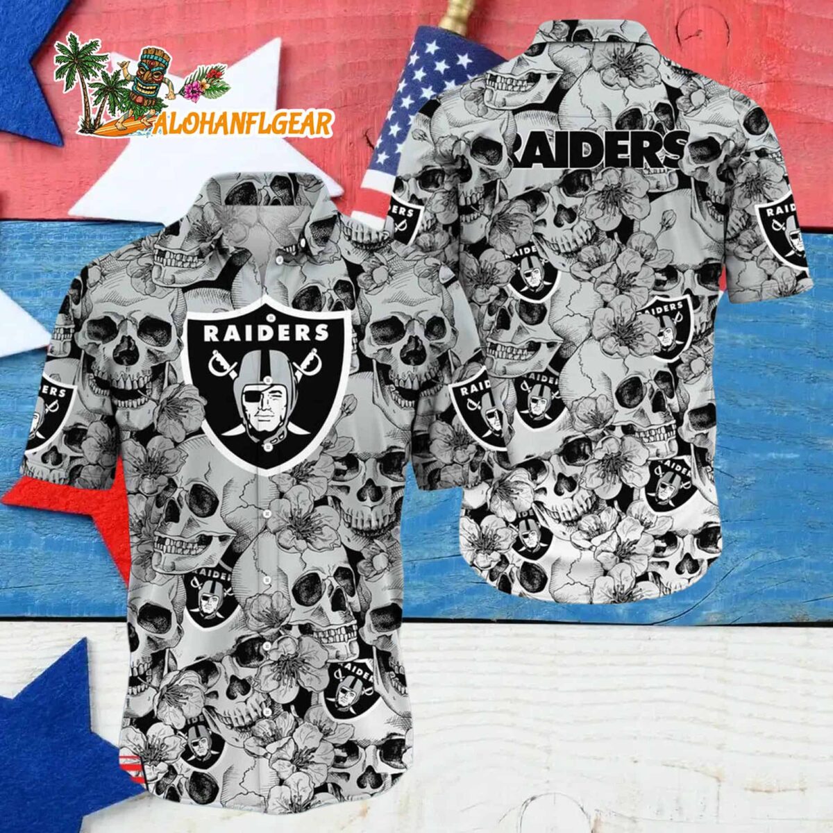 Las Vegas Raiders Skull Pattern Aloha Hawaiian Shirt 4 Las Vegas Raiders Skull Pattern Aloha Hawaiian Shirt 4