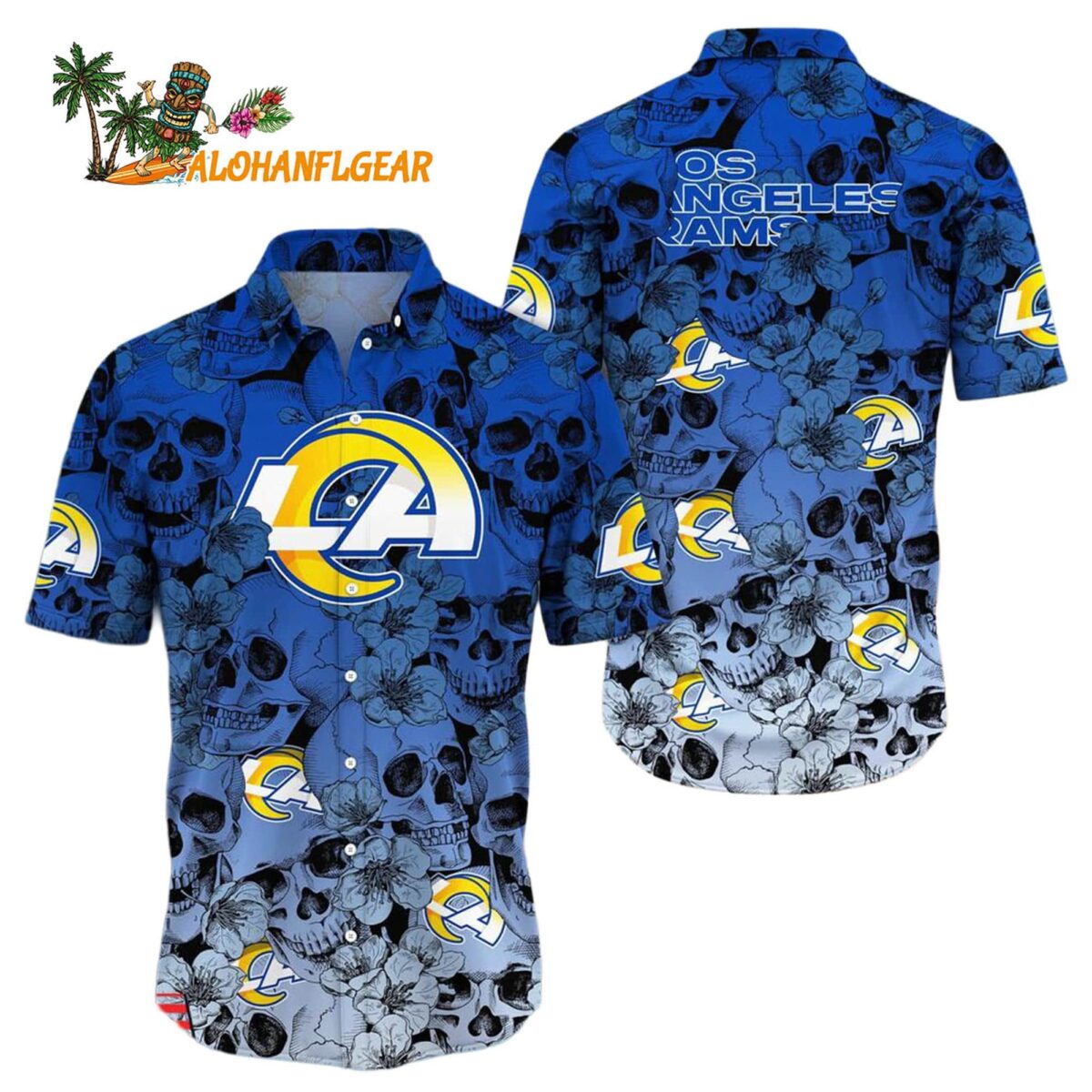 Los Angeles Rams Skull Pattern Aloha Hawaiian Shirt 1