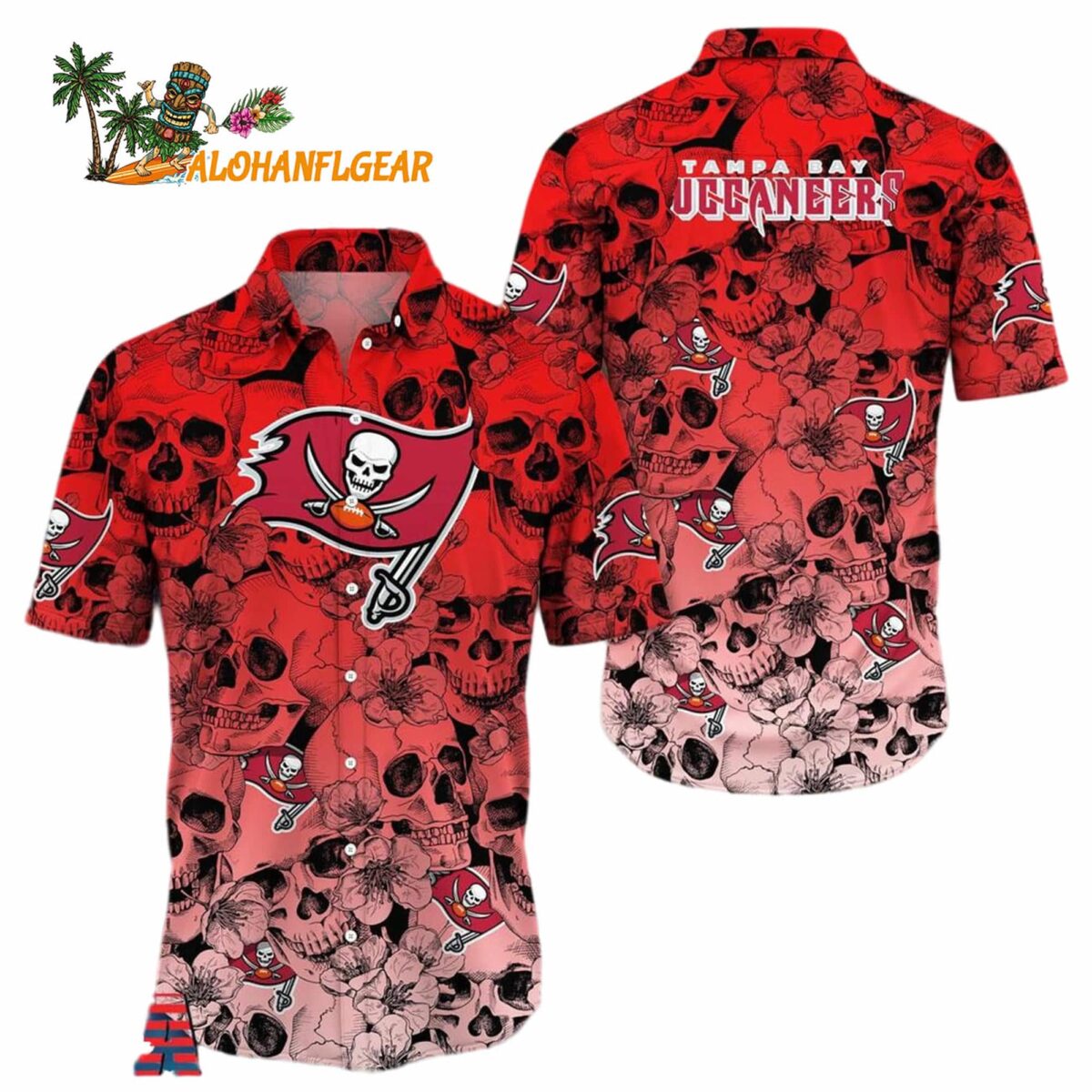 Tampa Bay Buccaneers Skull Pattern Aloha Hawaiian Shirt 1