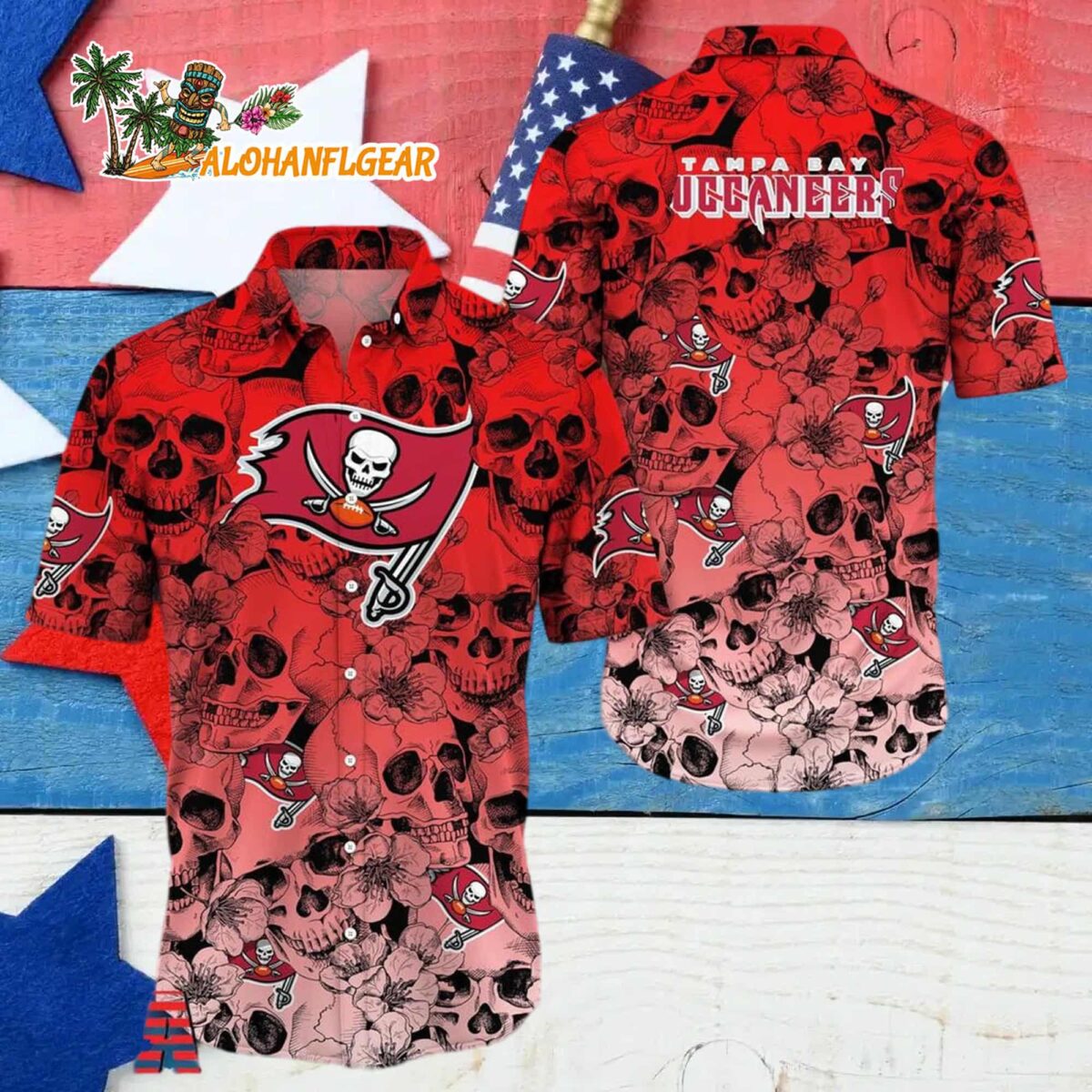 Tampa Bay Buccaneers Skull Pattern Aloha Hawaiian Shirt 4 Tampa Bay Buccaneers Skull Pattern Aloha Hawaiian Shirt 4