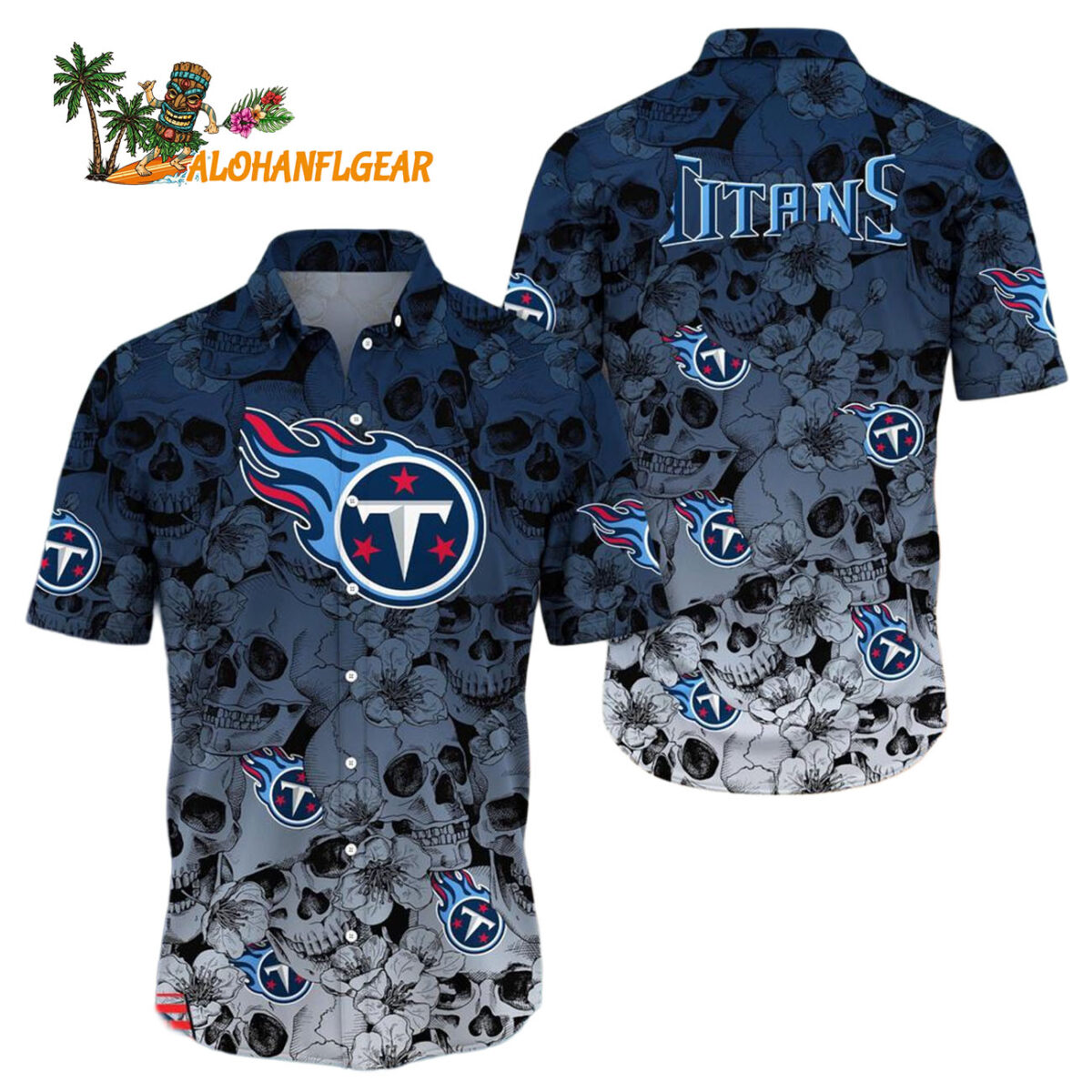 Tennessee Titans Skull Pattern Aloha Hawaiian Shirt 1
