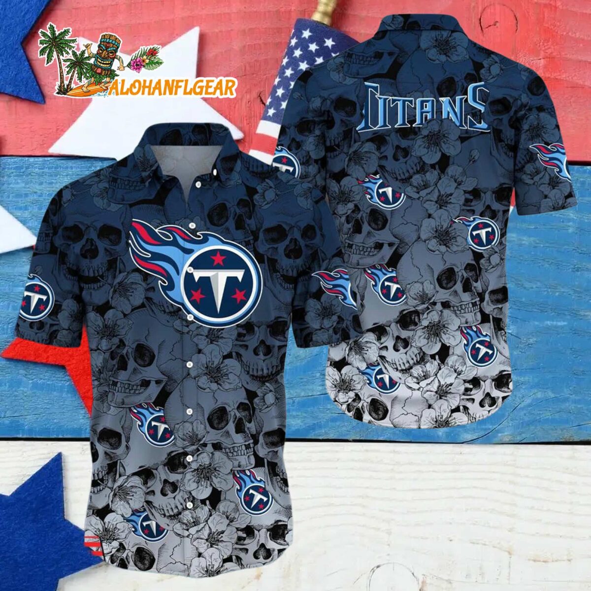 Tennessee Titans Skull Pattern Aloha Hawaiian Shirt 4