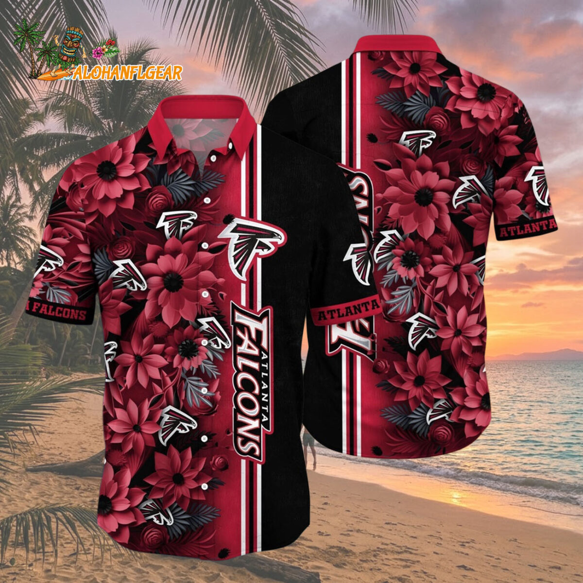Atlanta Falcons Summer Hawaiian Shirt Floral Beach Shirt for NFL Fans