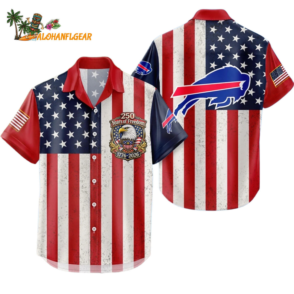 lls USA Flag 250 Years Independence 1776 2026 Hawaiian Shirt